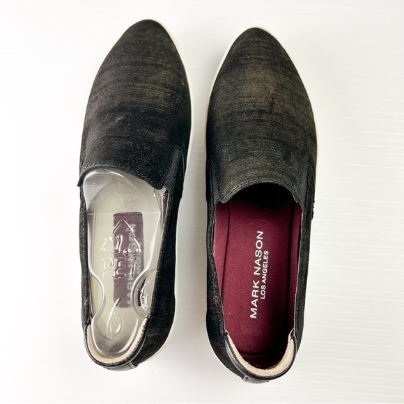Mark Nason Los Angeles  Sneaker Women's 6 Slip On Holiday Black Gold Shoes - Picture 7 of 12
